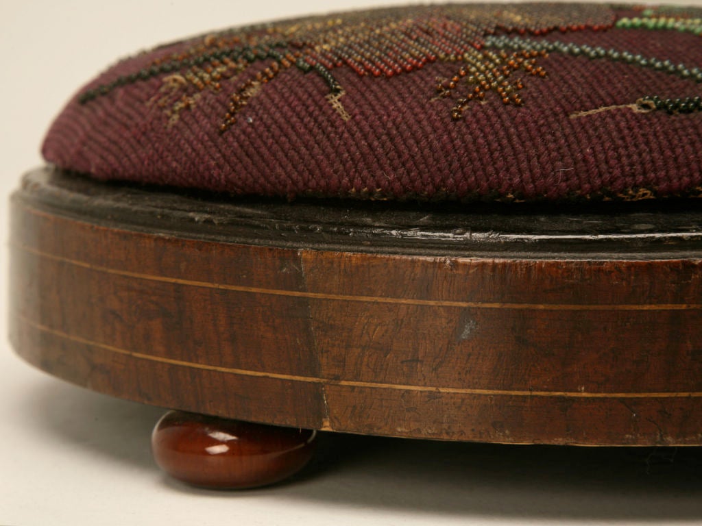 c.1880 English Hand-beaded Ladies Ottoman 4