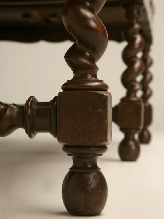 c.1880 French Louis XIII Chaise Longue w/Drink Shelf 2