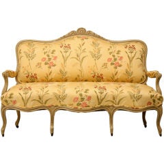 Antique c.1880 French Serpentine Louis XV Style Settee