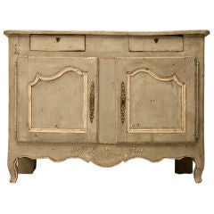 Original 18th Century French Louis XV Two over Two Painted Solid Walnut Buffet