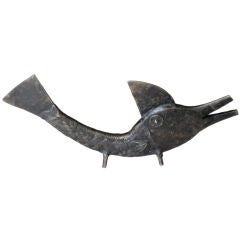 African Bronze Fish Sculpture