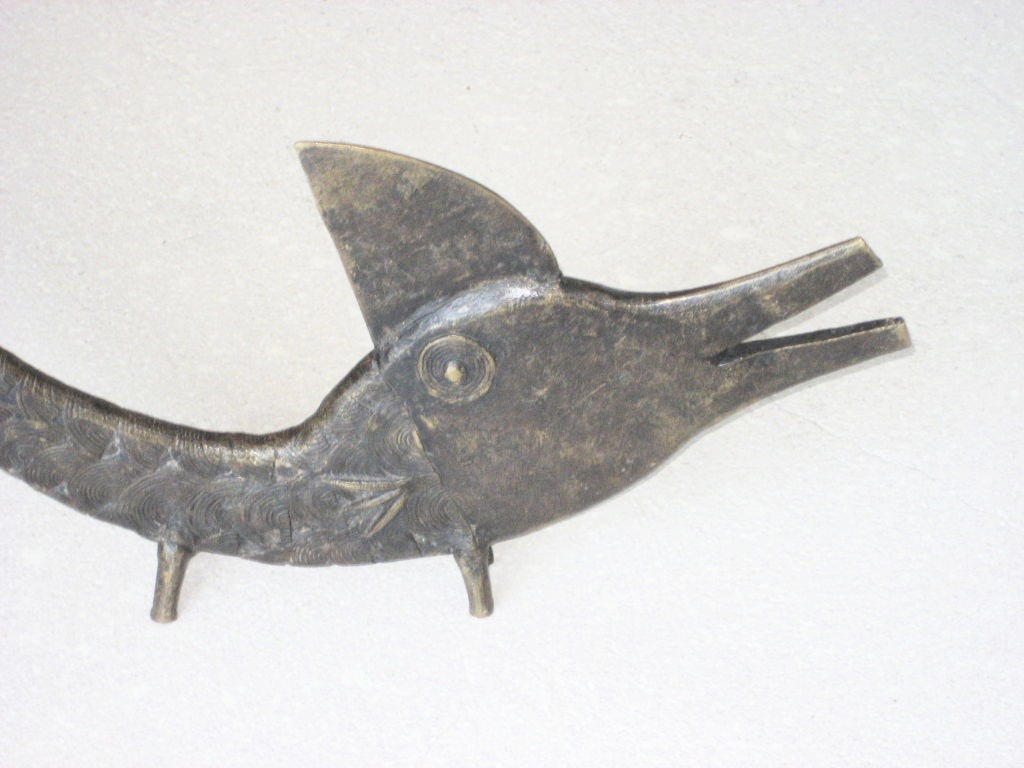 African Bronze Fish Sculpture