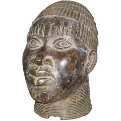 African Bronze Male Bust