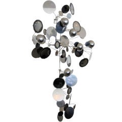 Chrome Raindrops Wall Sculpture by Jere