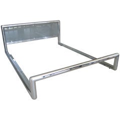 Tubular Chrome and Lucite Queen Size Bed