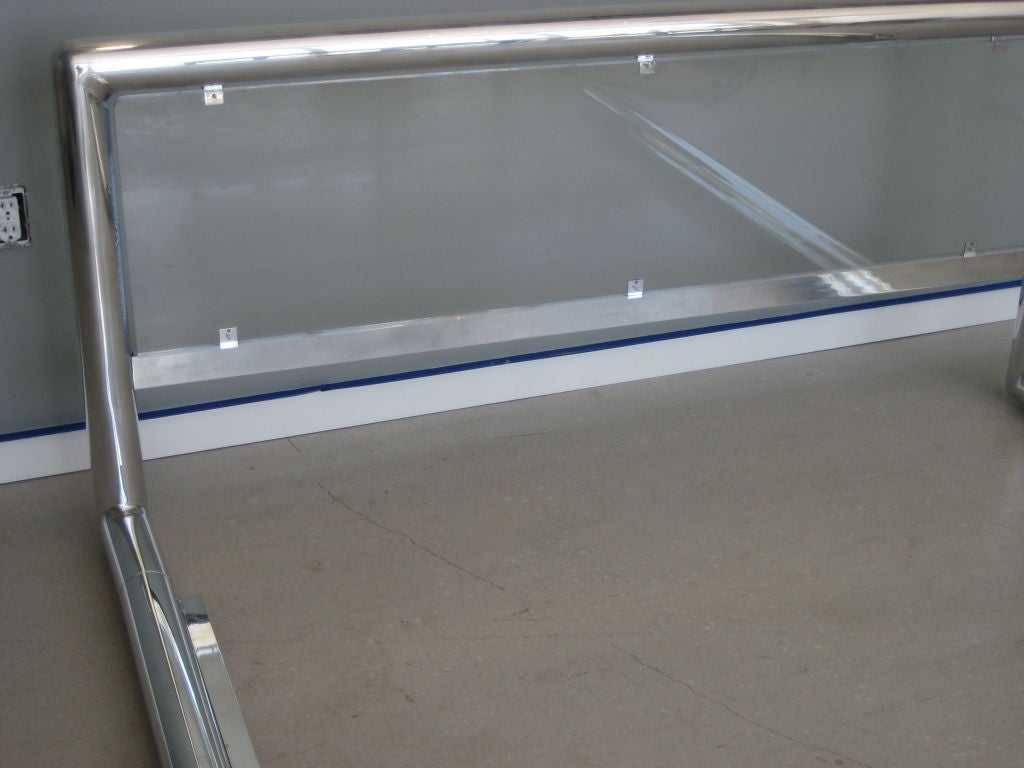 American Tubular Chrome and Lucite Queen Size Bed