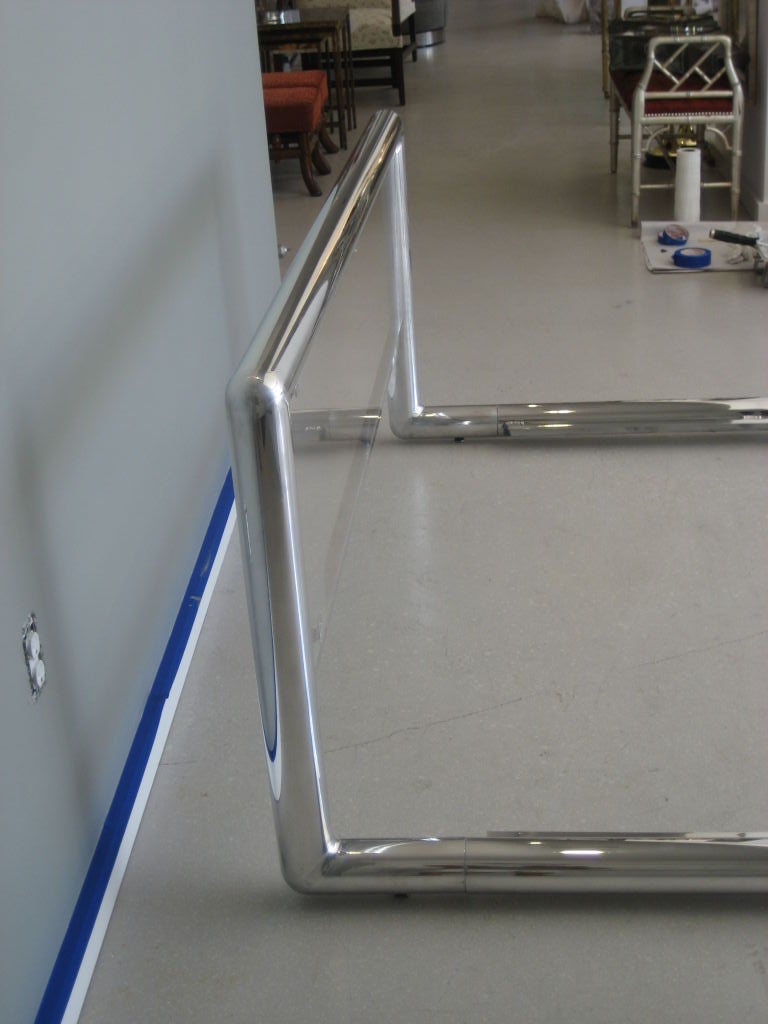 chrome bed frame queen