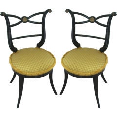 Pair of Ebonized Parlour Chairs
