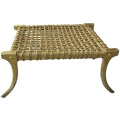 Gilt Wood Klismos Bench with Woven Details