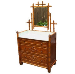 Antique French Faux Bamboo Wash Stand