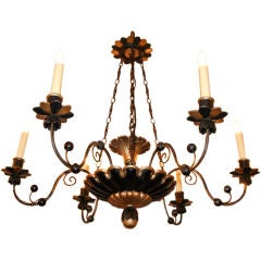 Antique Empire Style Austrian Carved Wood Chandelier