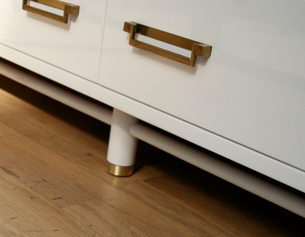 American White Lacquered Campaign Style Chest