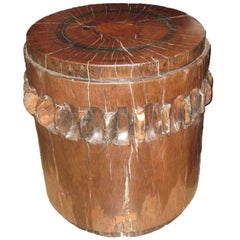 Vintage Large Solid Wood Sugar Grinder Side Table