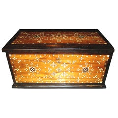 Vintage Inlaid Two Tone Wood Box