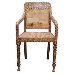 Inlaid Wood Armchair
