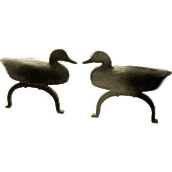 AMERICAN DUCK ANDIRONS