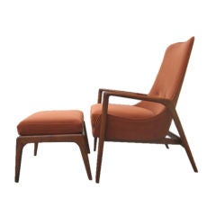 A Danish Lounge Chair and Ottoman by Ib Kofod-Larsen