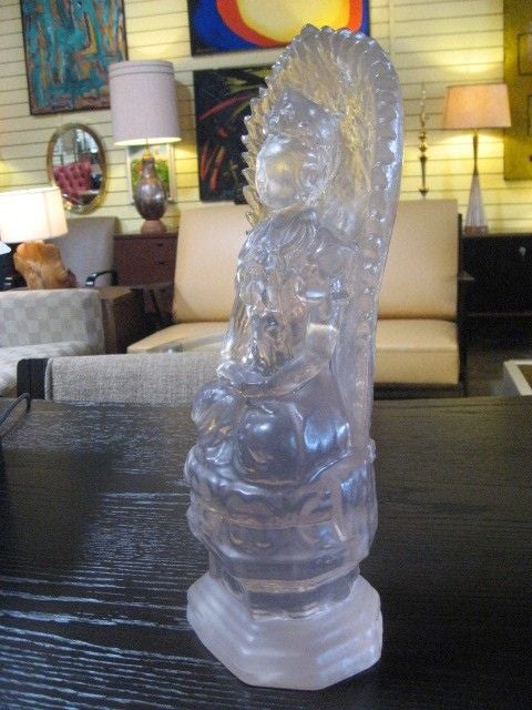 Clear Resin Buddha Sculpture by Dorothy Thorpe