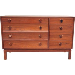 Edward Wormley For Dunbar Eight Drawer Dresser with Wood Pulls