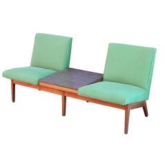 American Two Seater with CenterTable in the Manner of Jens Risom