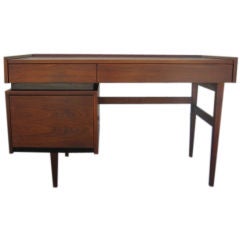 Retro American Walnut Single Pedestal Desk by Dillingham after Dunbar