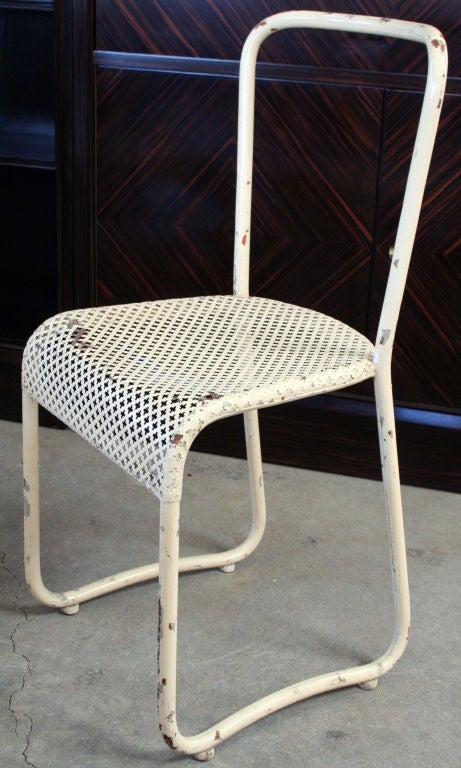 Pair of Mathieu Mategot Perforated Metal and Steel Tube Chairs