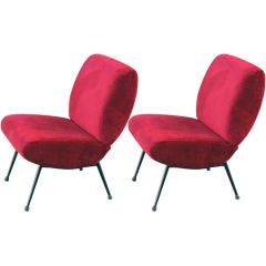 Pair of Ruby Slipper Chairs by Erton