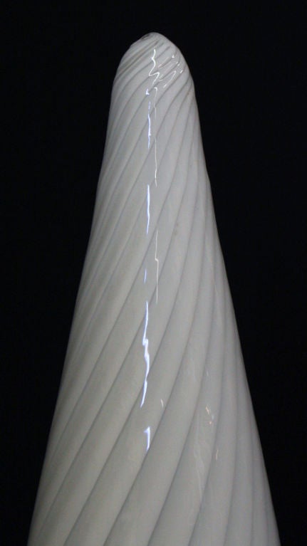 Glass Hand Blown Murano Spiraling Conical Table Lamp