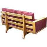 Slat Back Washed Oak Loveseat after Hans Wegner
