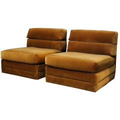 Pair of Slipper Chairs by Milo Baughman for Thayer Coggin
