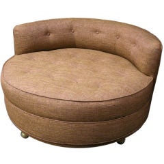 A PetiteTufted American  Button  Chaise Lounge on Casters