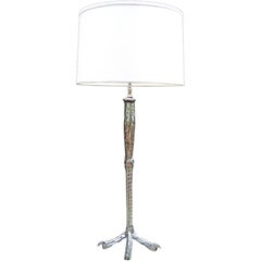 Polished Aluminum "Ostrich Leg" table lamp