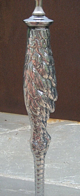 Polished Aluminum "Ostrich Leg" table lamp