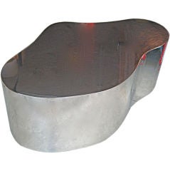 Large Polished Stainless Steel Freeform Table by Karl Springer