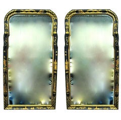 Pair of Chinoiserie Mirrors with gilt decoration