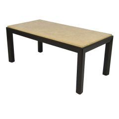 Frances Elkins Mahogany Coffee Table with Parchment top 5
