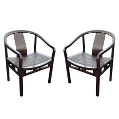 Pair of Far East Collection Lounge Chairs for Baker