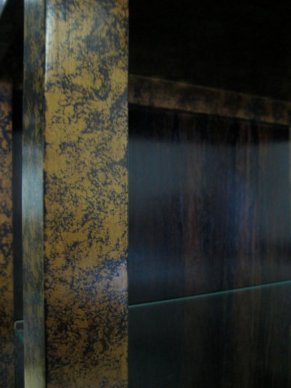Pair of Gilt Tortoiseshell lacquer Etageres