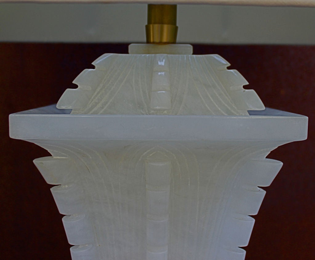 Monumental Carved Onyx Urn Lamp by Marbro