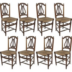 Set of Eight French Country Dining Chairs