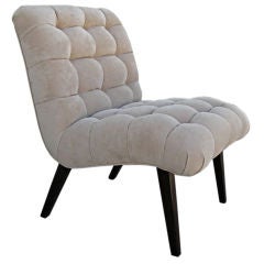 Tufted Velvet Slipper Chair in the style of William Haines