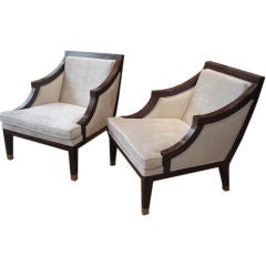 Fine Pair of Macassar Lounge Chairs.