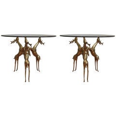 Pair of Brass Side Tables.