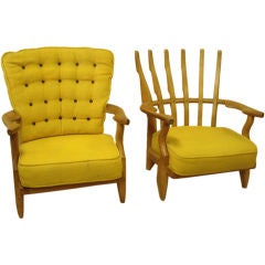 Pair  of  Oak Lounge Chairs.