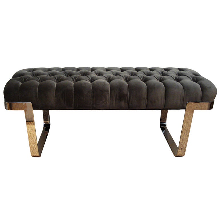 Elegant  1970`s Chrome Bench.