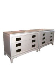 PAIR 1940s HOLLYWOOD REGENCY CABINETS COMMODES