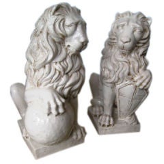 VINTAGE ITALIAN TERRACOTTA LIONS VINTAGE ITALIAN TERRACOTTA LIONS
