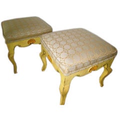 NAUTICAL PAIR FRENCH PROVINCIAL STOOLS