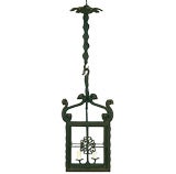 Italian BaroqueStyle Wrought Iron 4-Sided Hanging Lantern