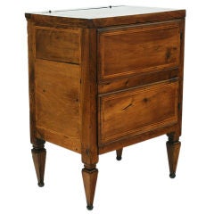 An Italian Early Neoclassical Walnut & Inlaid Hinged Top Commode